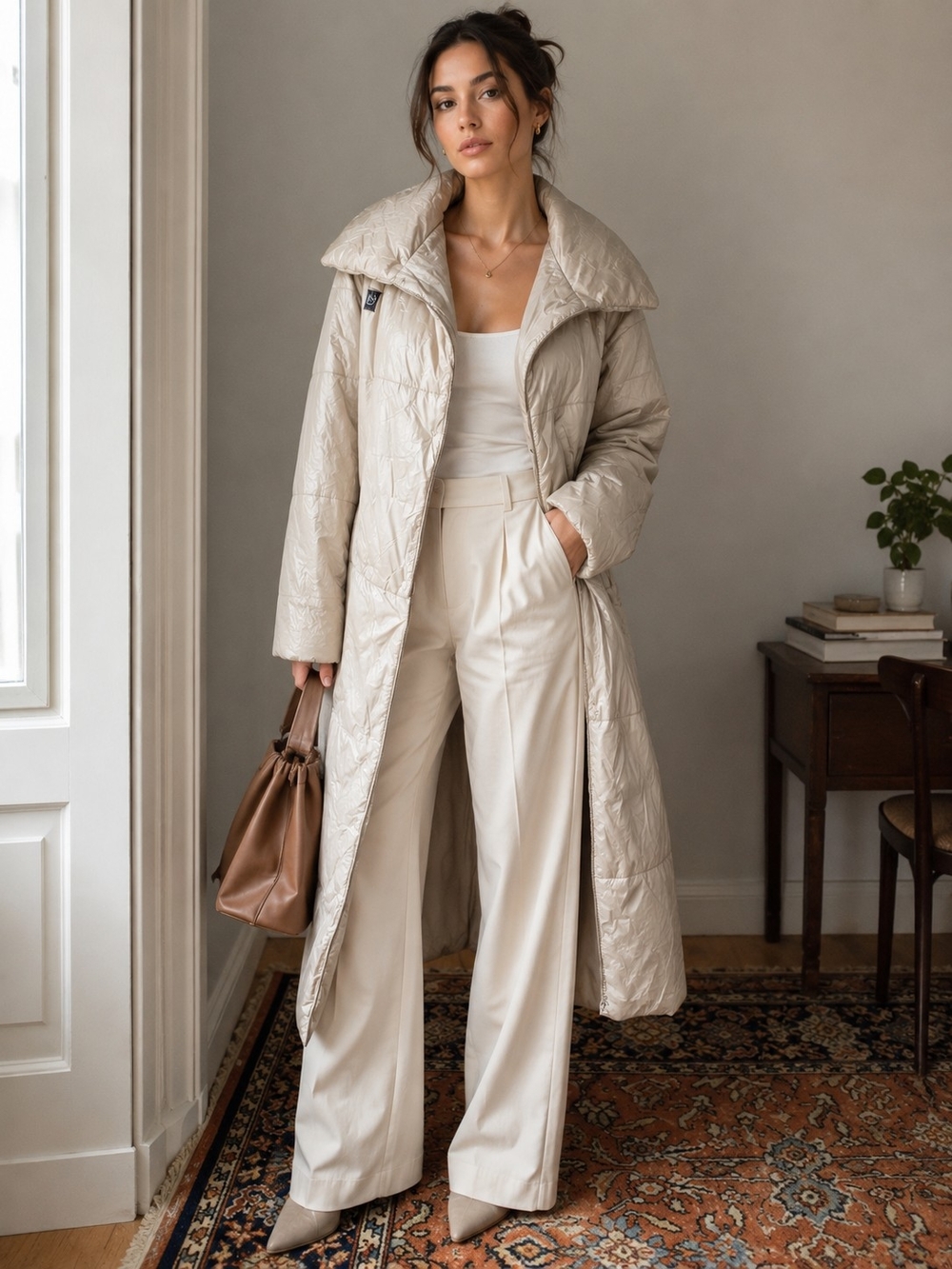 Designer Down Coat - Picture 2 of 5